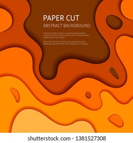 Color 3d cut out paper effect abstract background. Vector design layout, banner templates.