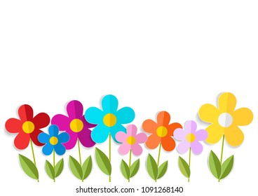 Color 3d Flowers Isolated On White Stock Vector (Royalty Free ...