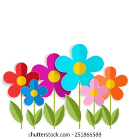 Color 3d flowers isolated on white. Vector EPS 10.