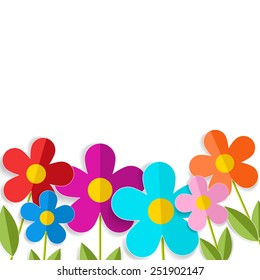 Color 3d Flowers Isolated On White Stock Vector (Royalty Free ...