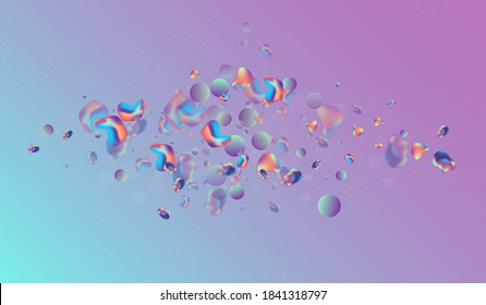 Color 3d Fondo azul vectorial mínimo. Diseño moderno de burbujas. Funda de blob Neon Memphis. Folleto de degradado irlandés.