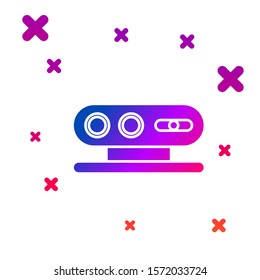 Color 3d scanning system icon isolated on white background. Gradient random dynamic shapes. Vector Illustration