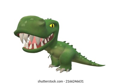 color 3D T-rex illustration character