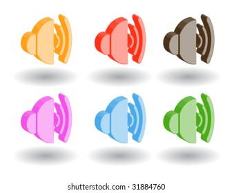 Color 3d web icons. Vector illustration