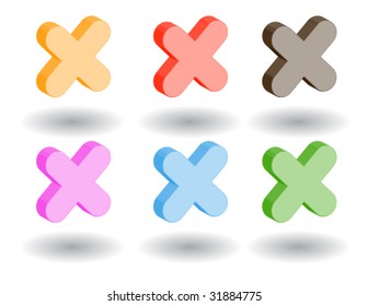Color 3d web icons. Vector illustration