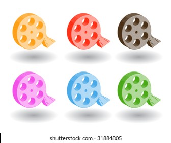 Color 3d web icons. Vector illustration