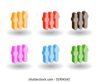 Color 3d web icons. Vector illustration