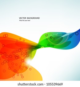 Color abstract background. Bright bent elements