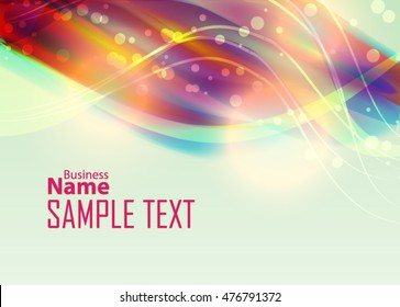 Color abstract background for business card, banner or template. Background with waves. Illustration of abstract background with bright element
