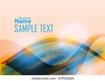 Color abstract background for business card, banner or template. Background with waves. Illustration of abstract background with bright element