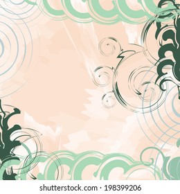 color abstract background with curves and spirals vector