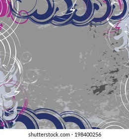 color abstract background with curves and spirals vector