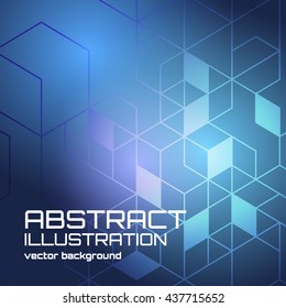 Color abstract background with gradient. Technology effect illustration and text template. Vector abstraction wallpaper. Digital layout for web and print design.