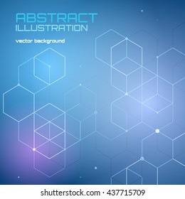 Color abstract background with gradient. Technology effect illustration and text template. Vector abstraction wallpaper. Digital layout for web and print design.