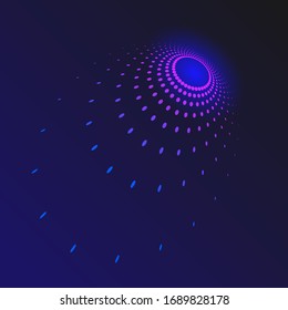 color abstract background space theme. dotted halftone circle shape