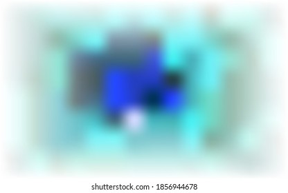 Color abstract blurred background. Heavenly blue, Tidewater Green random stains, spots on white base. Air flowing details. Paint marks, bokeh effect. Copy space banner. Vector cosmic illustration