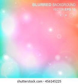 Color Abstract Blurred backgrounds with defocused lights. Colorful bokeh light background. Vector illustration