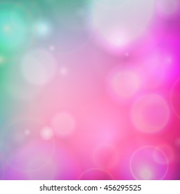 Color Abstract Blurred backgrounds with defocused lights. Colorful bokeh light background. Vector illustration