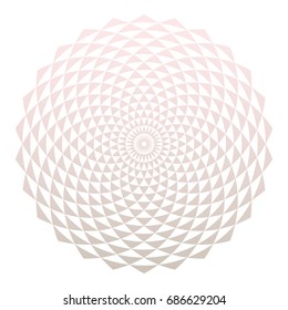 Color abstract circle design element with triangle pattern. Gradient circle background. Digital flower emblem. Vector illustration.