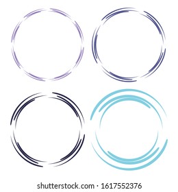 Color abstract circles set isolated on white background