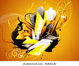 color abstract city design