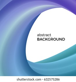 Color abstract composition of the blue watercolor waves. Vector abstract colorful background with bent dynamic form.

