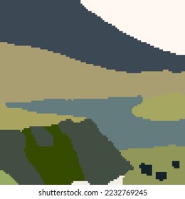 color abstract depicting green hills vector stock background