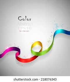 Color Abstract Design Ribbon On A Gray Background