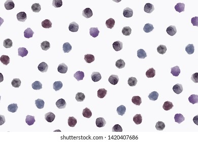 Color, abstract, diverse seamless pattern with colorful watercolor stains made in vector