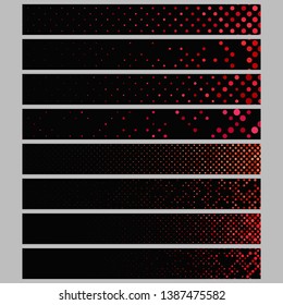 Color abstract dot pattern rectangular web banner background template design set