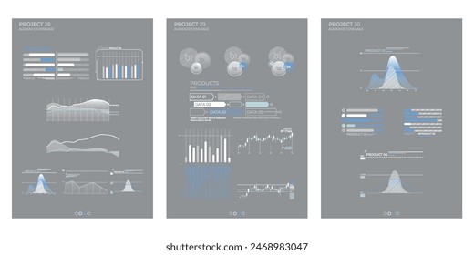 Color abstract elements commercial charts. Abstract vector illustration.