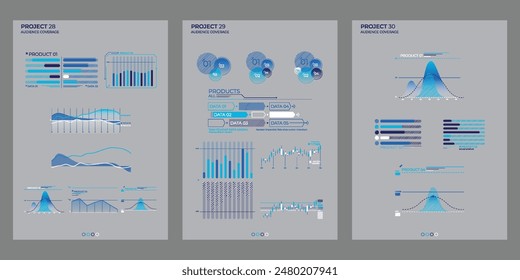 Color abstract elements commercial charts. Abstract vector illustration.