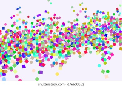 Color abstract ellipse & square box pattern generative art background. Vector illustration graphic.