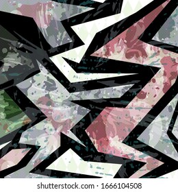 color abstract ethnic pattern in graffiti style with elements of urban modern style bright quality illustration for your design