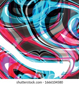 color abstract ethnic pattern in graffiti style with elements of urban modern style bright quality illustration for your design