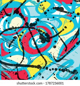 color abstract ethnic pattern in graffiti style with elements of urban modern style bright quality illustration for your design