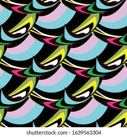 color abstract ethnic seamless pattern in graffiti style with elements of urban modern style