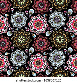color abstract ethnic seamless pattern in graffiti style with elements of urban modern style