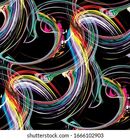color abstract ethnic seamless pattern in graffiti style with elements of urban modern style bright quality illustration for your design