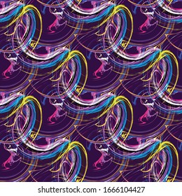color abstract ethnic seamless pattern in graffiti style with elements of urban modern style bright quality illustration for your design