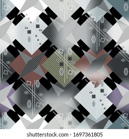 color abstract ethnic seamless pattern in graffiti style with elements of urban modern style bright quality illustration for your design