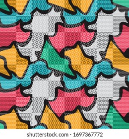 color abstract ethnic seamless pattern in graffiti style with elements of urban modern style bright quality illustration for your design