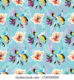 color abstract ethnic seamless pattern in graffiti style with elements of urban modern style bright quality illustration for your design