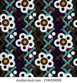 color abstract ethnic seamless pattern in graffiti style with elements of urban modern style bright quality illustration for your design