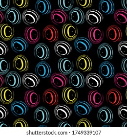 color abstract ethnic seamless pattern in graffiti style with elements of urban modern style bright quality illustration for your design