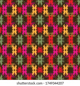 color abstract ethnic seamless pattern in graffiti style with elements of urban modern style bright quality illustration for your design