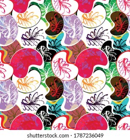 color abstract ethnic seamless pattern in graffiti style with elements of urban modern style bright quality illustration for your design