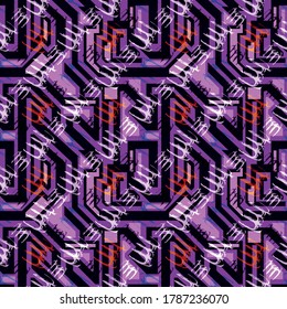 color abstract ethnic seamless pattern in graffiti style with elements of urban modern style bright quality illustration for your design