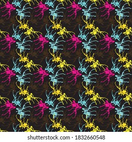 color abstract ethnic seamless pattern in graffiti style with elements of urban modern style bright quality illustration for your design