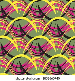 color abstract ethnic seamless pattern in graffiti style with elements of urban modern style bright quality illustration for your design